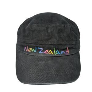 New Zealand Slideback Cadet Army Cap Black One Size Adjustable Cotton Prokiwi
